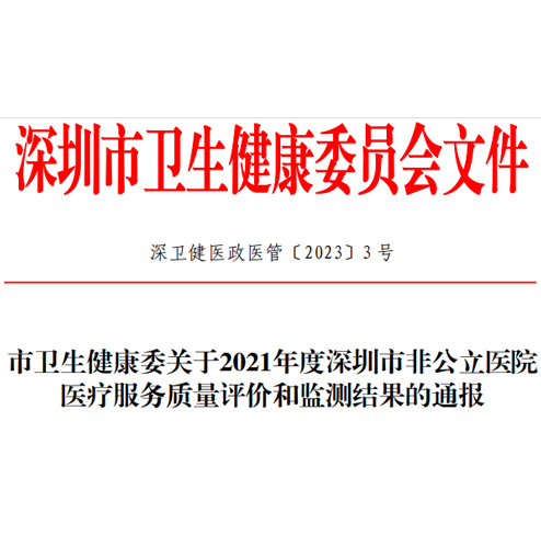 深圳爱康健口腔医院荣获市医疗服务质量A级单位！